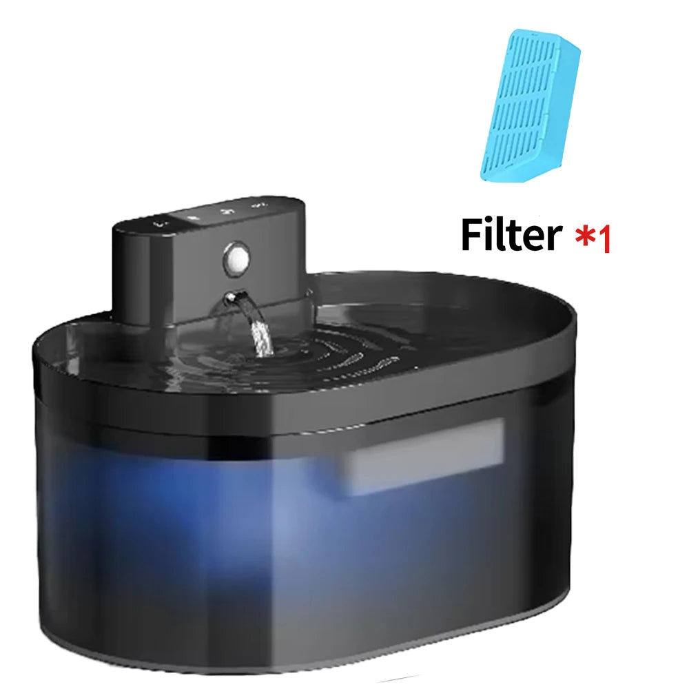 Trådlös kattvattenspringbrunn 2,2L – Automatisk med rörelsesensor