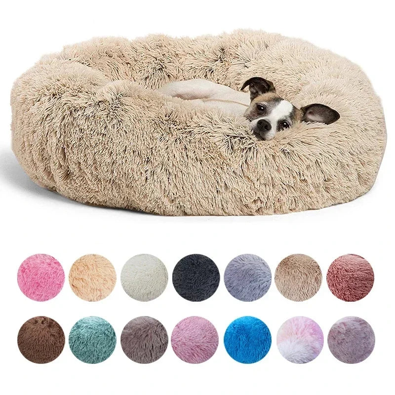 Rund lyxbädd för hund och katt