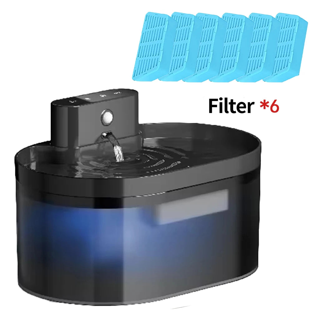 Trådlös kattvattenspringbrunn 2,2L – Automatisk med rörelsesensor