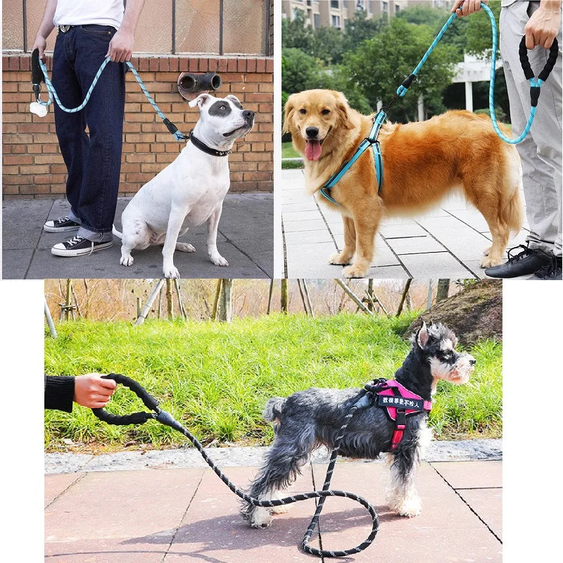 Reflekterande hundkoppel – Mjukt handtag i 150, 200 och 300 cm för alla hundar