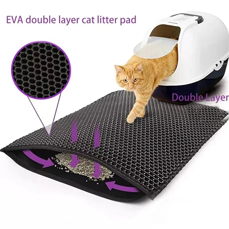 Tvättbar kattlådsmatta – Dubbelt lager